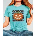 thumbnail image 4 of Retro Jack-O-Lantern Pumpkin Halloween Shirt for Women & Teen Girls, Seafoam Shirt, S, 4 of 8
