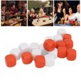 thumbnail image 1 of 20 Pcs DIY Sticker Dice Blank Durable Plastic Dice Smoothed Surface Six Sided Dice with Rounded Corners White and Orange, 1 of 22