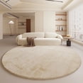 thumbnail image 2 of Cream Style Carpets for Living Room Fluffy Soft Bedroom Decor Round Carpet Minimalist Bedside Plush Rug Large Area Thicken Mat My Lux Decor Round, 2 of 14