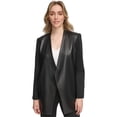 thumbnail image 1 of Calvin Klein Blazer Veste Combinée en Similicuir pour Femme, Noir, 12, 1 of 1