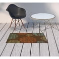 thumbnail image 7 of 2' X 4' Brown Floral Stain Resistant Indoor Outdoor Area Rug, 7 of 7