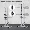 thumbnail image 4 of Soozier 2-Piece Barbell Rack, 53.5"-69.3" Height Adjustable Squat Rack Bench Press Rack, 440LBS Capacity, 4 of 7