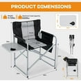 thumbnail image 3 of ABORON Oversized Directors Chair with Side Table, Heated Camping Chair Outdoor Portable Heating Folding Chair, Heavy Duty Camping Chair with Pocket for Lawn, Sports (Power Bank not Included), 3 of 8