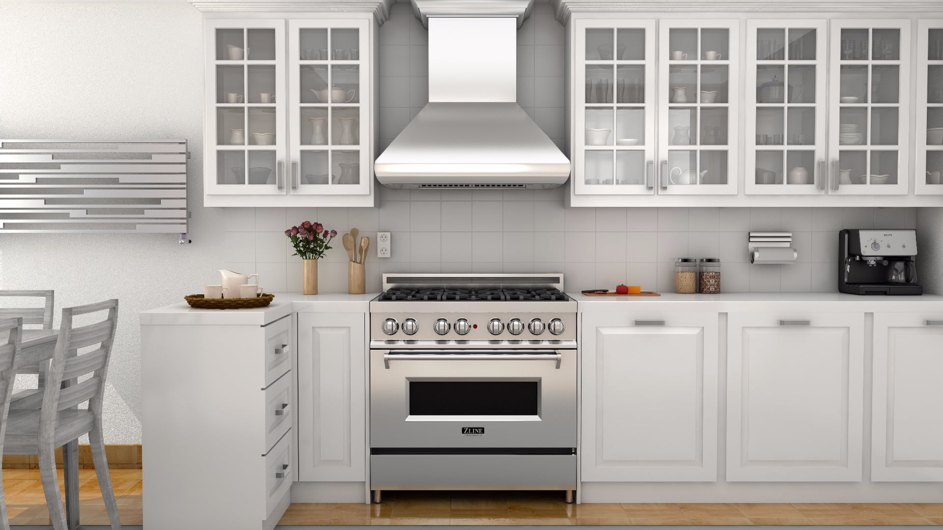 ZLINE 30 in. Professional Wall Mount Range Hood in Stainless Steel with Crown Molding (587CRN-30)