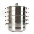thumbnail image 5 of 5 Tier Steamer Cooker Steam Pot Food Cooking Hot Pot Stainless Steel+Glass Lid, 5 of 14