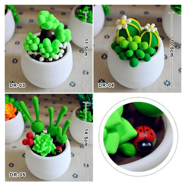 Kids Succulent Potted Flower DIY Clay Modelling Light Clay Boy Succulent Children's Educational Toy Type 10