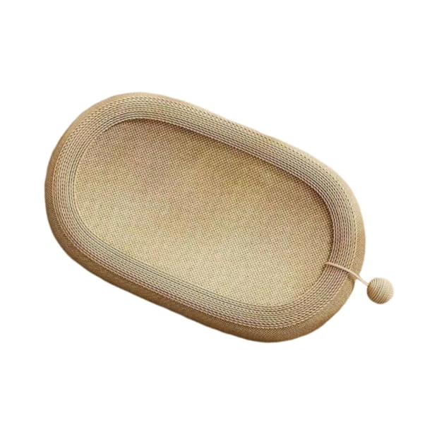 Cama rascador de sisal para gatos, resistente, para que los gatitos afilen sus garras, resistente al desgaste, ovalada 2 en 1. Sin orejas