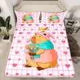 thumbnail image 2 of Castle Fairy Preppy Child Cartoon Capybara Twin Sheet Sets,Pink Love Heart Bedding, 2 of 7