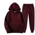 thumbnail image 1 of 2 PC Sweatsuit Set Men Women Oversized Long Sleeve Hoodie Pullover Sweatshirt Tracksuit Jogger Sweatpants, 1 of 5