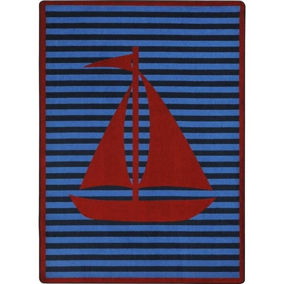 7 ft. 8 in. x 10 ft. 9 in. Following Seas Rectangle Rug Red