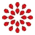 thumbnail image 1 of Unique Bargains 20Pack Teardrop Sew on Rhinestone - 10x7mm Glass Teardrop Crystal Rhinestones in Gold Prong Setting (Bright Red), 1 of 7