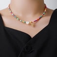 thumbnail image 4 of Necklace Initial Heart Necklace Letter Necklace Beaded Necklace Valentine'S Day Gift Letter Necklace Lover'S Friend Necklace Necklace for Women Men Teen Her Him Mom Dad Ideal for Birthday Valantines, 4 of 6