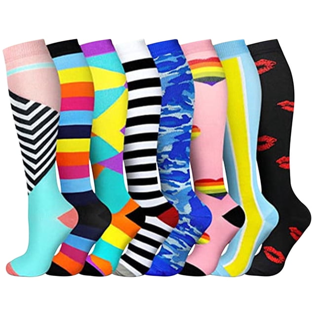 Calcetines de compresión para deportes de ocio Calcetines de compresión de tubo largo para exteriores para hombres y mujeres Calcetines deportivos para correr Fitness 8PCS Wmkox8yii jkg3660