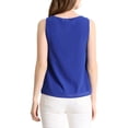 thumbnail image 3 of INSPIRE CHIC Women's Pleated Front Sleeveless Lined Chiffon Tank Top Blue M, 3 of 6