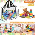 thumbnail image 3 of Large Toy Storage Bag, 6 Packs Clear PVC Toy Organizer with Zipper for Board Games, Books, Puzzles, Building Blocks, 3 of 7
