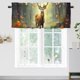 thumbnail image 2 of Cortinas con cenefa de ciervo de cabaña rústica, diseño de naturaleza, bosque, granja, vida silvestre, animales, bolsillo para varilla, cortinas para cocina y baño, 54 x 18 pulgadas (2 unidades), 2 of 5