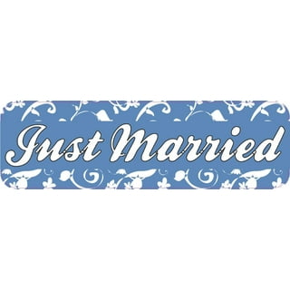 CUNYA Just Married Car Decorations Sticker, Vinyl Wedding Car Window Decal  Sign for Car, Window Cling Sticker for Wedding Things Wall Art Home Decor