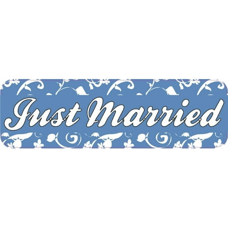 Just Married Auto Clings - 10in x 3in Just Married Wedding Vinyl Bumper magnet Car magnetic magnets