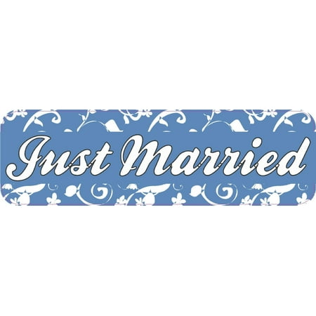 10in x 3in Just Married Wedding Vinyl Bumper magnet  Car magnetic magnets