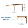 thumbnail image 3 of Backyard Discovery Kingsport 20'x12' Cedar Wood Carport, Galvanized Steel Roof, PowerPort, 3 of 14