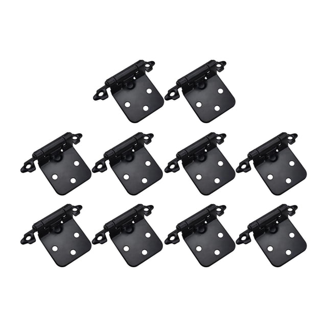 10 piezas de bisagras de cierre automático, bisagras de resorte de montaje frontal, cierre suave de metal, pesadas Negro