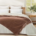 thumbnail image 6 of EVERGRACE Soft Chenille Throw Blanket for Couch, Cozy Plush Fuzzy Decorative Chenille Knit Throw Blanket with Tassels, Lightweight Blanket and Throws for Bed Sofa Gift Home Decor, Clay 60"x80", 6 of 8