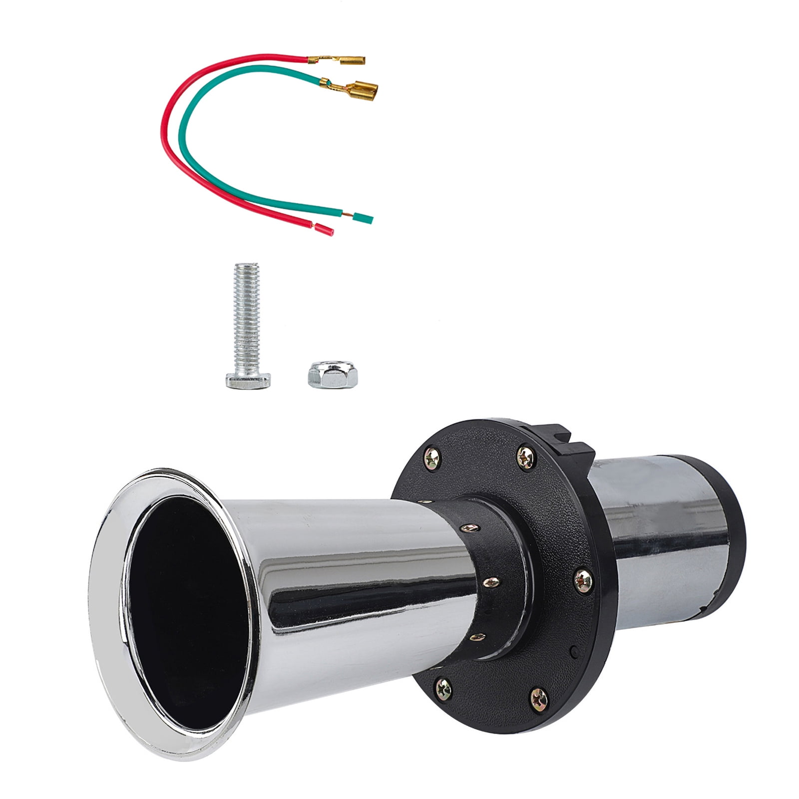 BIBABLYKE Horn Train Horn for Truck/Car Air Horn Chromes Plated Trumpet Super Loud 110dB for 12V Car Truck Motorbike Boats