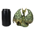 thumbnail image 6 of Metallic Green Gold Terra Mother Dragon Guarding 2 Wyrmlings In Eggs Figurine, 6 of 7
