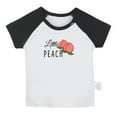 thumbnail image 2 of iDzn Little Peach Sweet Novelty T shirt For Baby, Newborn Babies T-shirts, Infant Tops, 0-24M Kids Graphic Tees Clothing (Short Black Raglan T-shirt, 12-18 Months), 2 of 5
