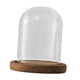 thumbnail image 4 of Tarro de campana de cúpula de vidrio transparente con bandeja de madera, vitrina de versátil, diámetro de 9cm para decoración del Día de Estilo A, 4 of 8