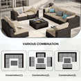 thumbnail image 3 of Grezone 9 Pieces Outdoor Patio Furniture, PE Wicker Rattan Sectional Sofa Patio Conversation Sets, 3 of 9
