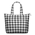 thumbnail image 1 of Farmhouse Plaid Weekender Bag Rustic Plaid Travel Tote with Vintage Checkered Design Finish, Geometric Pattern for Weekend Use, 1 of 5