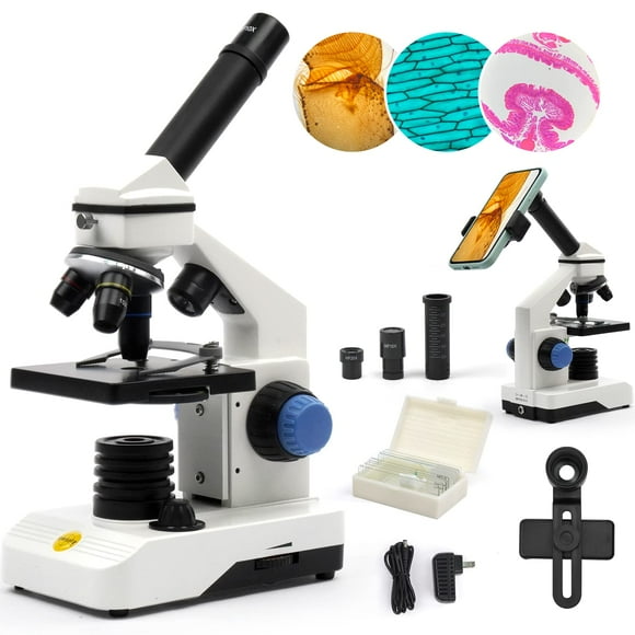 Swift Kit de Microscope Monoculaire à Composé pour Étudiants Débutants, Kit de Tige 80X-2000X avec Microscope Corporel en Métal, Boîte de Transport pour Laboratoire Éducation à Domicile