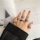 thumbnail image 3 of 6 piezas de anillos punk para dedos, anillos geométricos para nudillos de mujer, conjunto de bisutería Negro, 3 of 8
