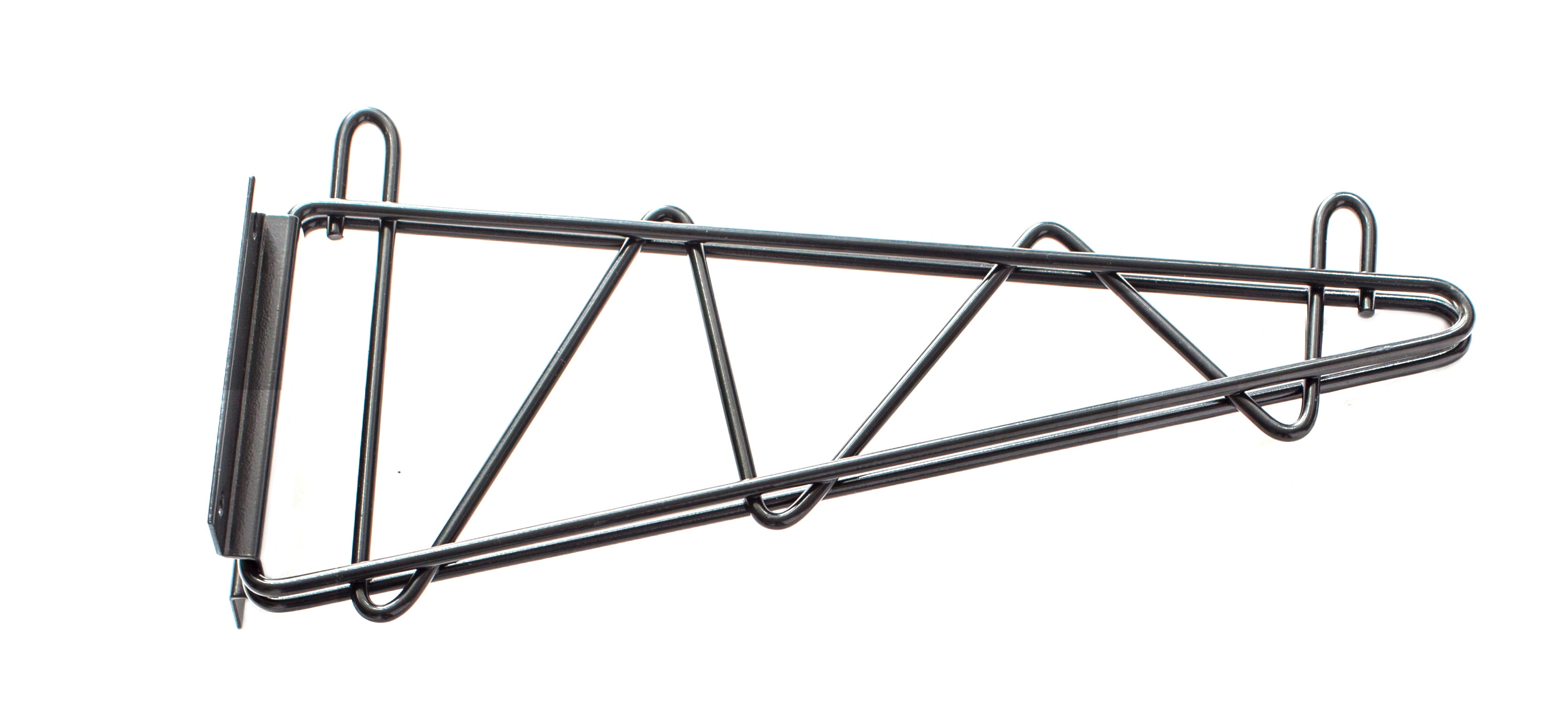 Pair of 14" Deep Black Fixed Wall Mount Brackets