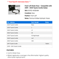 thumbnail image 2 of Front Left Brake Hose - Compatible with 2009 - 2020 Toyota Corolla Sedan 2010 2011 2012 2013 2014 2015 2016 2017 2018 2019, 2 of 2