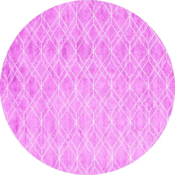 Ahgly Company Indoor Round Abstract Pink Contemporary Area Rugs, 4' Round