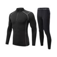 thumbnail image 1 of Jumpingount Ropa deportiva para hombre, Jogging, Fitness, gimnasio, traje deportivo, traje térmico transpirable elástico, chándal de terciopelo, Pijama gris negro S, 1 of 6