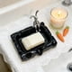 thumbnail image 5 of Jabonera cerámica de conejito de Pascua con desagüe – Diseño negro blanco y mono, cerámica esmaltada resistente, 5,3x4,7 pulgadas, decoración para baño o fregadero de cocina, fácil de limpiar, 5 of 6