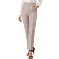 thumbnail image 1 of Unique Bargains Women's Christmas Plaid Pockets Elastic Waist Straight Leg Pant, 1 of 6