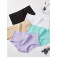 thumbnail image 2 of 5pcs Simple Solid Briefs, Comfy & Breathable Mid-Rise Stretchy Intimates Panties, Women's Lingerie & Underwear, 2 of 11
