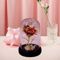 thumbnail image 5 of PuSpu Glass Covered Foil Rose Ornament Eternal Flower Creatives Holiday Gift Luminous LED Night Light, 5 of 7