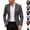Gray, variant on Mens Tailored Fit Blazer Stretch Dress Sport Coat Formal Notch Lapel One Button Suit Jacket Wrinkle Free with Pockets for Wedding Business, White, XXS