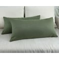 thumbnail image 2 of Aiking 2 Pieces of 14" x 26" Brushed 100% Polyester Decorative Lumbar Pillow Covers, Zipper Closure, Basil, 2 of 4