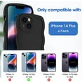 thumbnail image 6 of Case for iPhone 14 Plus Case Wave, Curly Frame Design for Women Girls, Cute Wavy Solid Color Aesthetic Phone Case Soft Flexible TPU Shockproof Full-Body Protective Case Cover 6.7" - Black, 6 of 12
