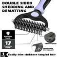 thumbnail image 2 of 3PCS Self Cleaning Slicker Brush & Pet Grooming Rake & Flea Comb for Dogs,Cats and Horses | Double-Sided Dematting Comb & Skin Friendly Deshedding Grooming Tool | Pet Supplies(Light Purple), 2 of 14