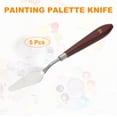 thumbnail image 3 of 5pcs Palette Knife Painting Tool 2.4" x 0.87" Stainless Steel Art Spatula Pallet knife Scrapers Tools with Plastic Handle for Acrylic Oil Canvas Mixing Spreading, Red/Silver, 3 of 7