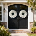 thumbnail image 3 of Artificial Hydrangea Wreath for Front Door, 22" Spring Summer White Flower Wreath, Fuax Hydrangeas Leaves for Home Mantel Wall Farmhouse Decor, 3 of 9