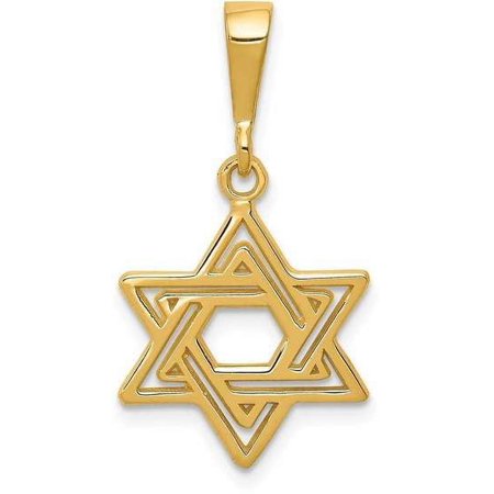 14k Yellow Gold Jewish Star Pendant