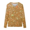 thumbnail image 4 of Kcodviy Chemises de Printemps pour Femmes Chemises Opaques pour Femmes Scintillantes Imprimé Bohème Longues Chemises pour Femmes Tuniques à Manches Larges Hauts à Col Ras du Cou à Manches Longues Chandail à Encolure Confortable Chandail Tendance Blouses Vêtements pour Dames, 4 of 4